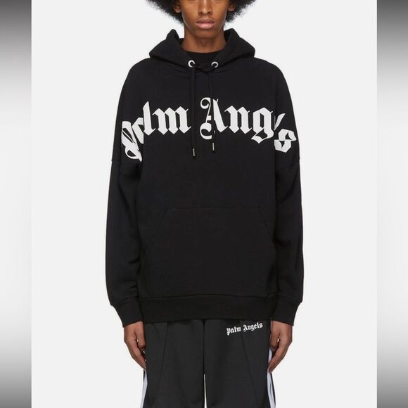 Palm Angels Graphic Print Cotton Long Sleeve Hooded Sweatshirt Size XXS - Picture 1 of 9